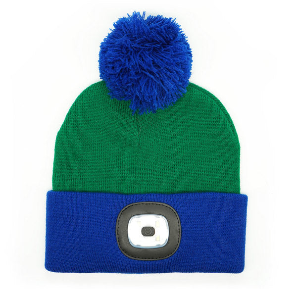 Load image into Gallery viewer, Night Scope Night Owl Kid's Rechargeable LED Pom Hat
