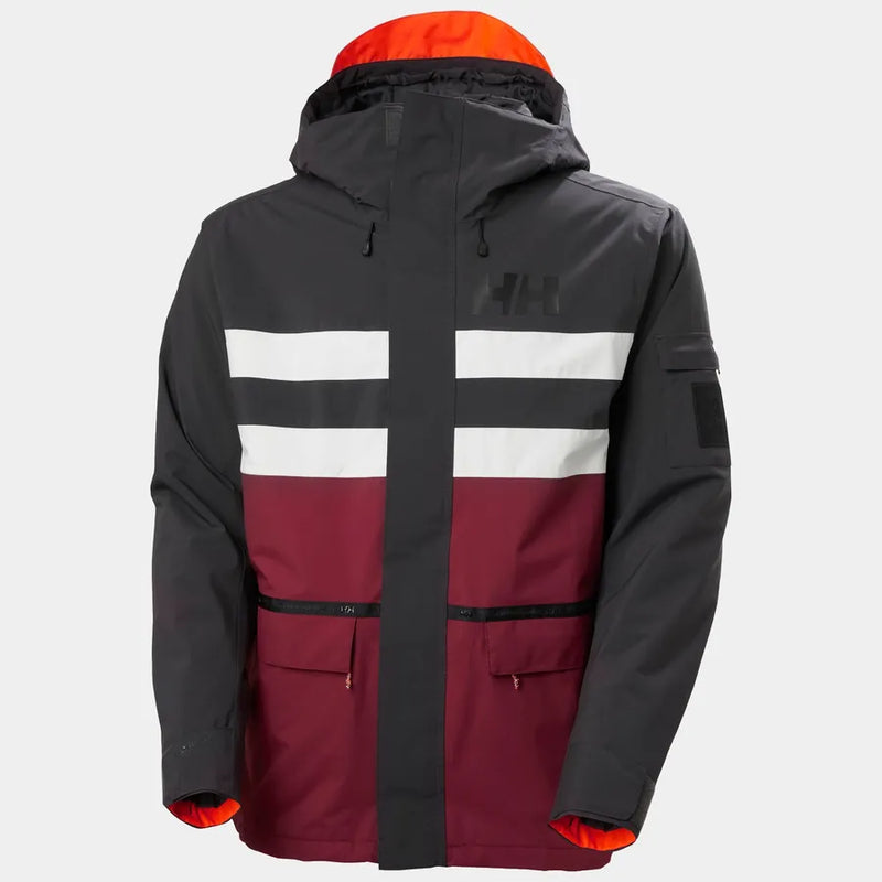 Load image into Gallery viewer, HELLY HANSEN ULLR D FRAM JACKET EBONY/RED SIZE MD
